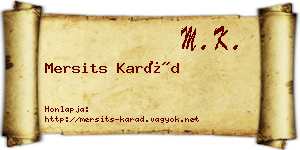 Mersits Karád névjegykártya